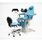 Кресло гинекологическое электроприводное в комплекте со стулом врача, синее